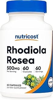 Nutricost Rhodiola Rosea 500mg, 60 Vegetarian Capsules - Gluten Free and Non-GMO Rhodiola Rosea Supplement