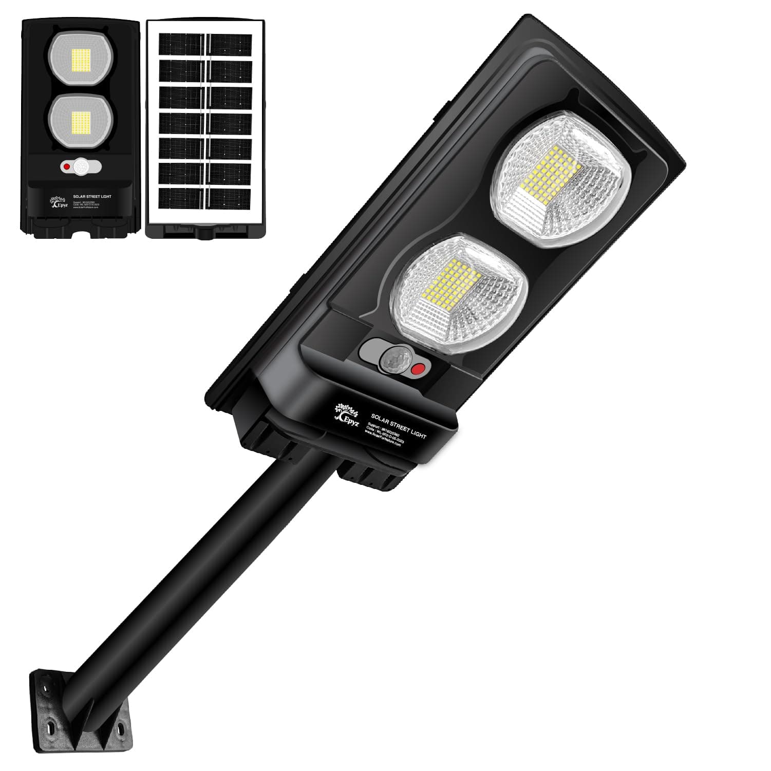 Epyz Solar Light Outdoor 108 Bright White Light LED, 1 Lighting Modes, Adjustable Solar Panel. Wired Security Solar Powered Lights for Outside Yard [ Cold White Light, Pack of 1 ]