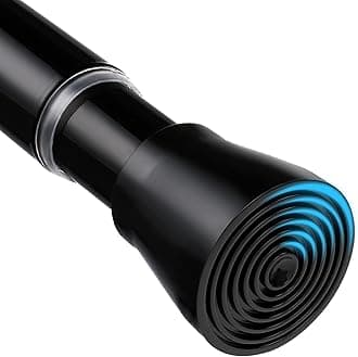 Black Shower Curtain Rod 30 To 64 Inch Tension Shower Rod For Bathroom 7/8" Adjustable Spring Curtain Rod No Drilling Spring Curtain Rod Black Tension Tension Rods for Windows Doorway Closet