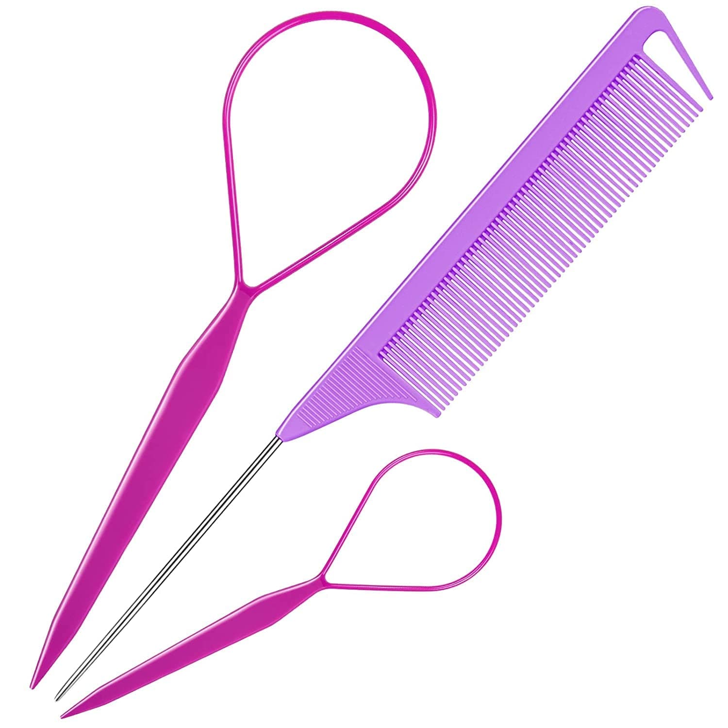 MORGLESTopsy Tail Hair Tool, Hair Braiding Tool Purple