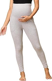 The Mom Store Comfy Maternity Leggings | Comfortable | Soft | Pre and Post Pregnancy | 95% Cotton 5% Lycra | Color - Black
