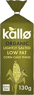 Organic Corn Cake Thins, Wholegrain Lightly Salted Slices, Low Fat Healthy Snacks, Vegan Friendly, Gluten Free & Sugar Free with No Artificial Colours or Flavours, Multi Pack – 12 x 130g