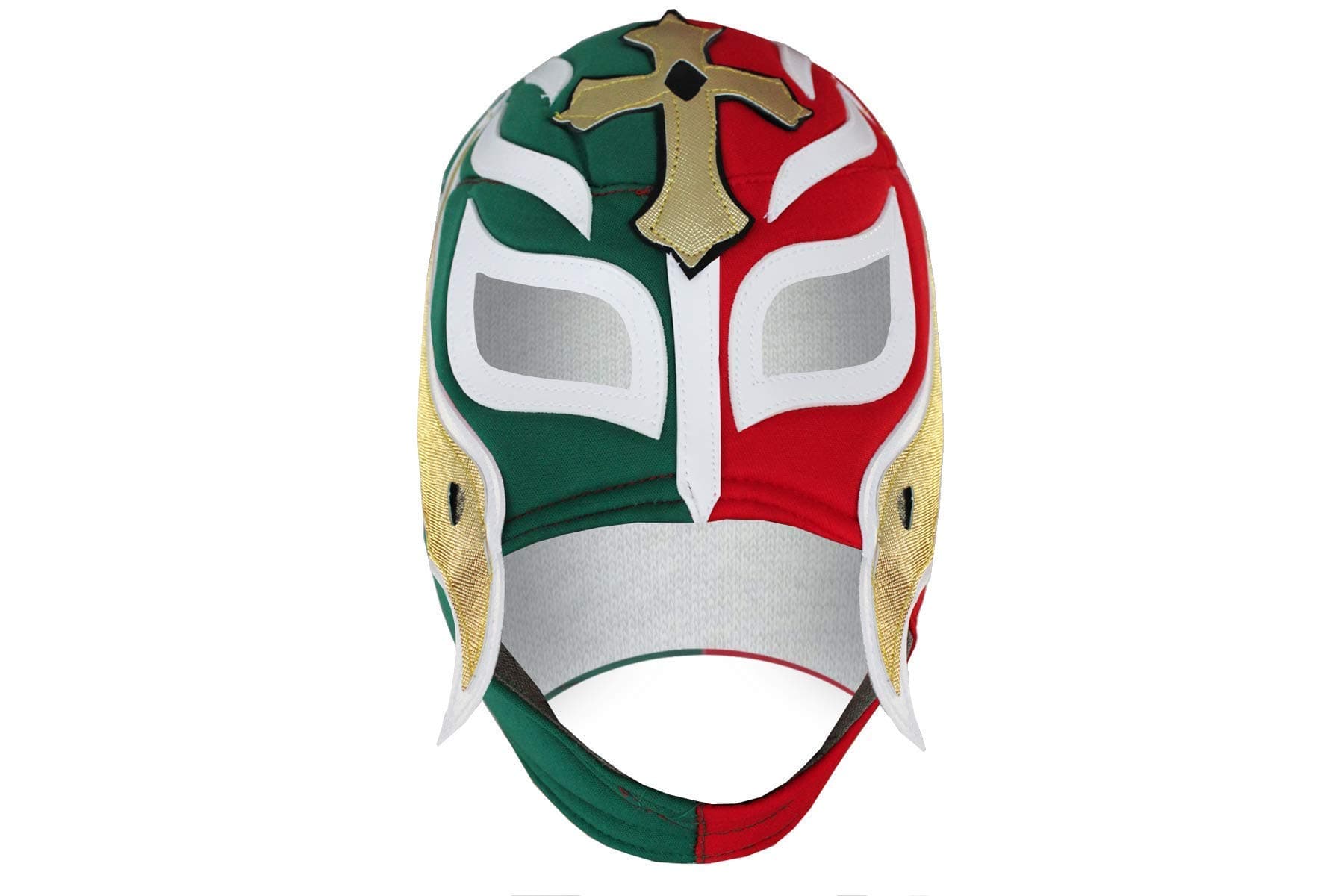Make It Count Rey Misterio Lucha Libre Mask, PRO Fit Adult Mask, Green Red Design, One Size Fits Most, Adjustable Back Lace