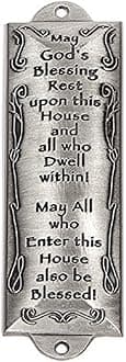 Bless This House Pewter Mezuzah Plaque