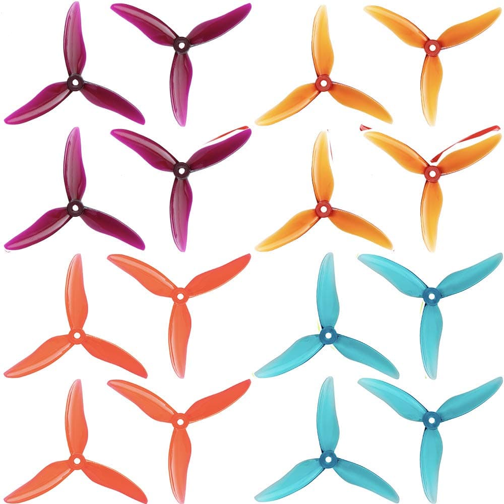16pcs 3-Blade Props high-Speed Propellers Popo, 5inch 128mm CW CCW for Racing Frame FPV Drone 2205 2206 2306 2307 Brushless Motors,GEMFAN 51499(4 Colors)