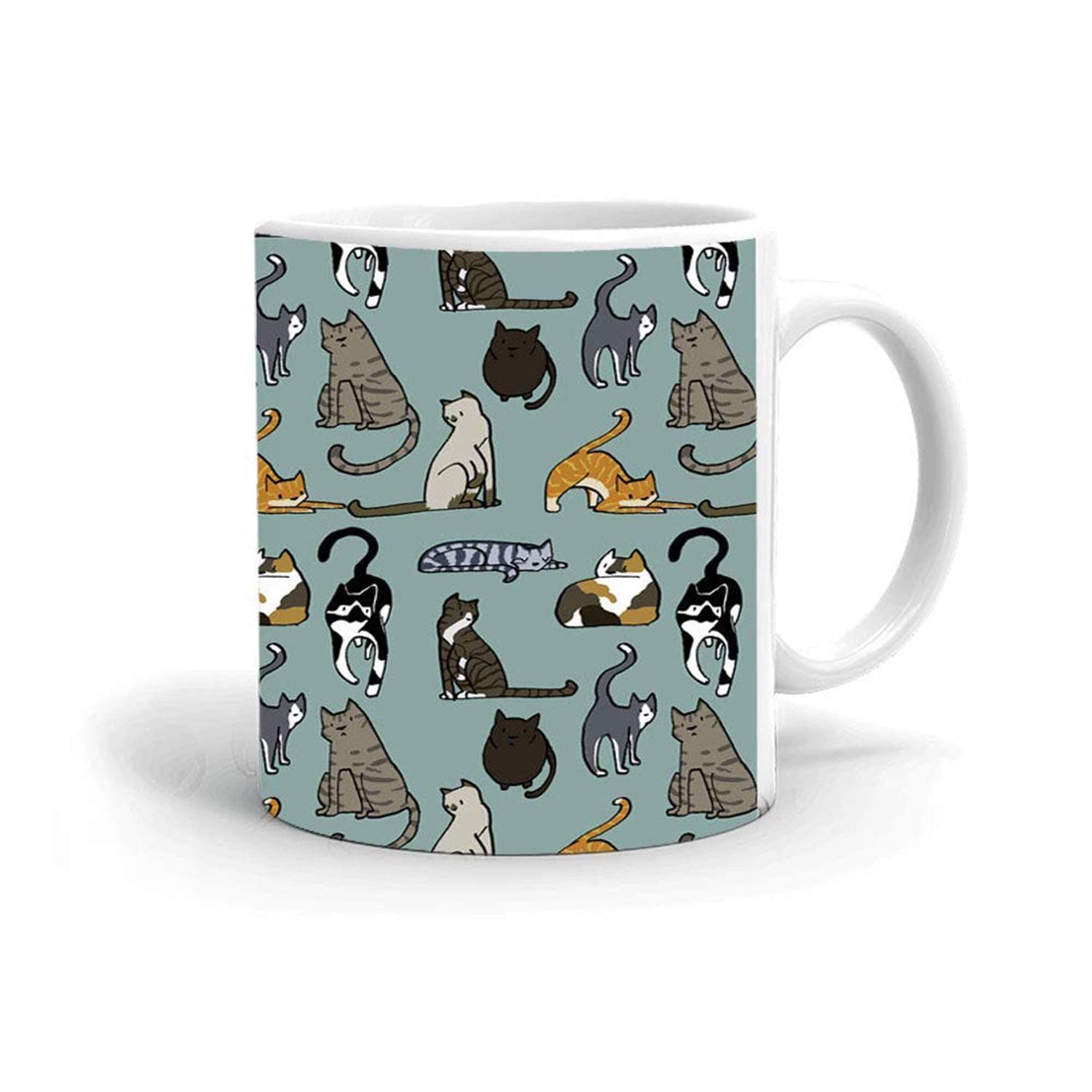 SCPmarts Cat Theme Coffee Mug- 11Oz Printed Cat Coffee Mug for Girls on Birthday