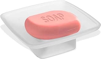 Pure Source India Glass Soap Dish Frosted Square Soap Holder for Bathroom & Kitchen (2 PCS)