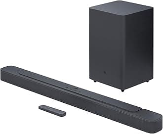 SoundBar 2.1 Deep Bass MK2 Television Speaker for Home Entertainment Sound System, Sleek and Compact Design with JBL Surround Sound, Black