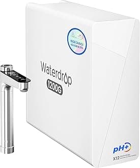 Waterdrop X12 Alkaline Mineral pH+ Reverse Osmosis System, NSF/ANSI 58 & 372 Certified, 1200 GPD Fast Flow RO Water Filter, 11-Stage Filtration Tankless RO System, 3:1 Pure to Drain, Under SinkClimatePartner certified