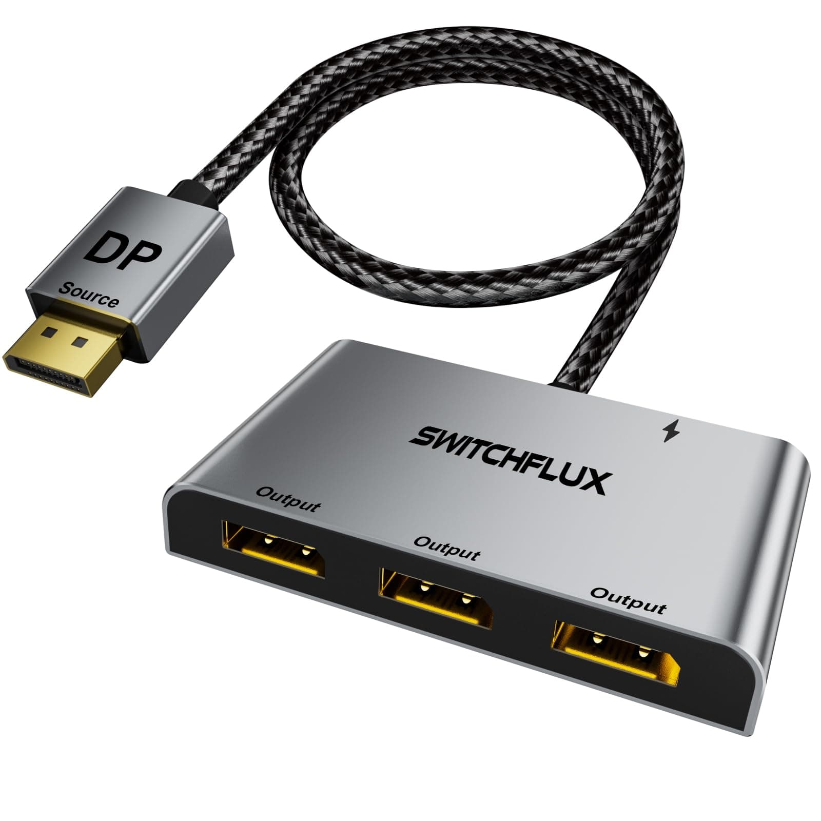 DisplayPort Splitter for 3 Monitors Adapter |4K@60Hz| DP Splitter Extended Display 1 in 3 Out MST Hub for Multiple Monitor Compatible with PC,NVIDIA/AMD Graphic Card