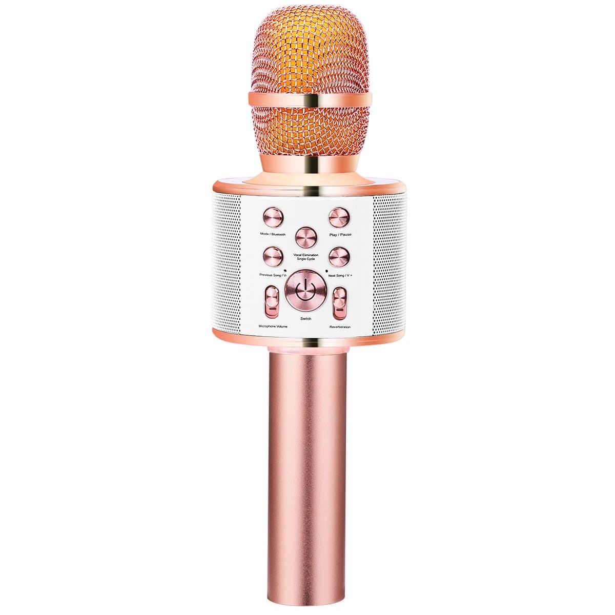 [Upgraded] VERKB Wireless Karaoke Microphone Speaker Q10 Plus, Portable Bluetooth Singing Machine for iPhone Android Smartphone Home Birthday Party Gift Idea (Rose Gold)