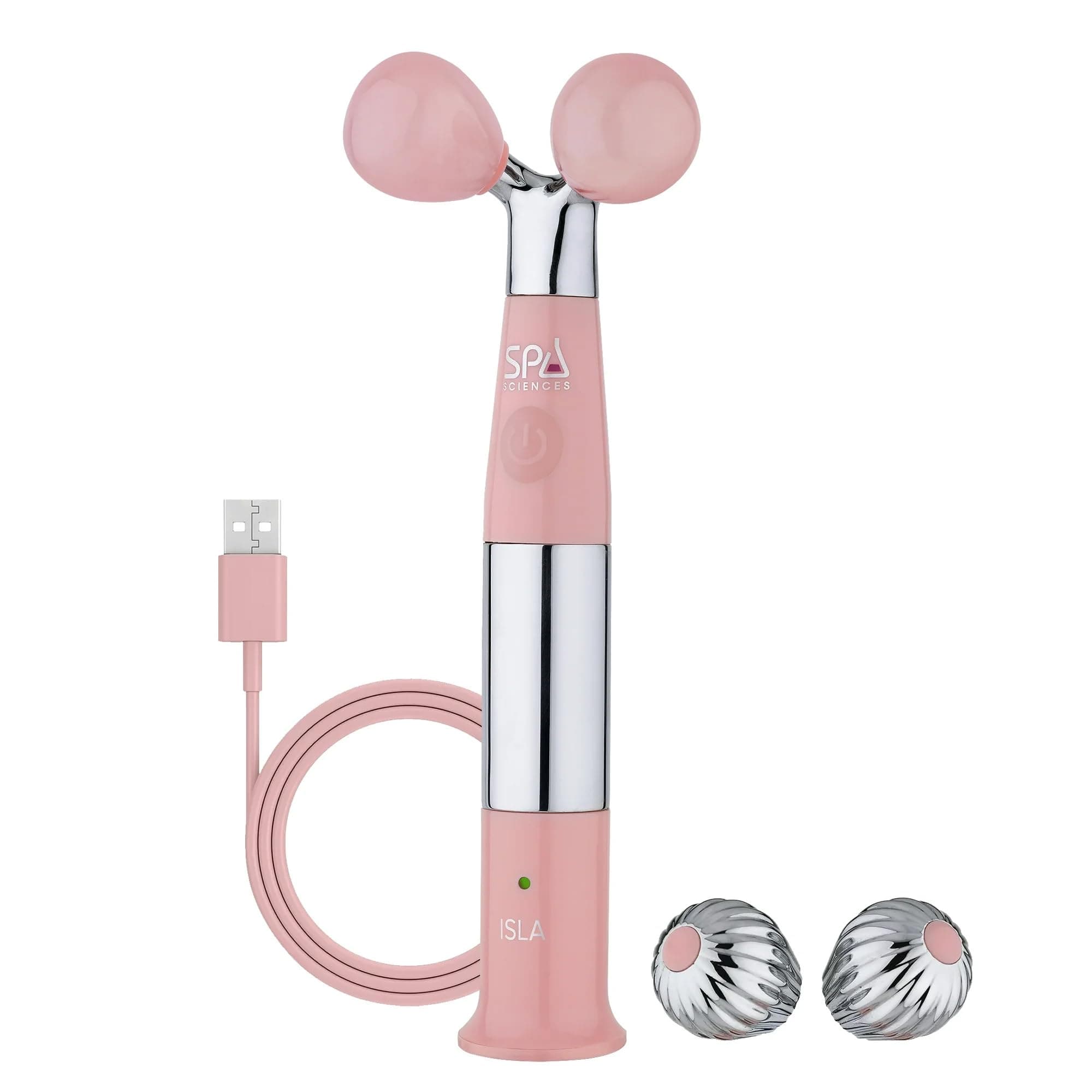 ISLA Ice + Heat Contouring Roller (Face, Neck, and Décolletage) – Including Steel + Bonus Genuine Rose Quartz Globes