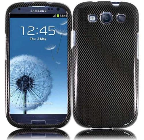 VMG 2-Item Combo for Samsung Galaxy S3 S III 3rd Gen Design Hard Case Cover - Carbon Fiber + LCD Clear Screen Saver Protector for Samsung Galaxy S3 S III 3rd Gen Cell Phone