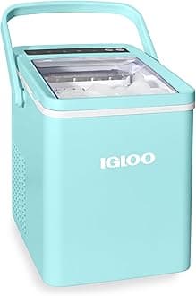 Igloo Automatic Self-Cleaning Portable Electric Countertop Ice Maker Machine with Handle, 26 Pounds in 24 Hours, 9 Ice Cubes Ready in 7 Minutes, with Ice Scoop and Basket