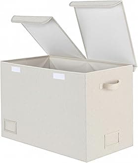 GRANNY SAYS Storage Chest with Lids, Foldable Storage Organizer with Handles, Multi-Purpose Large Storage Box for Home, Bedroom, Living Room, Laundry Room, Brown