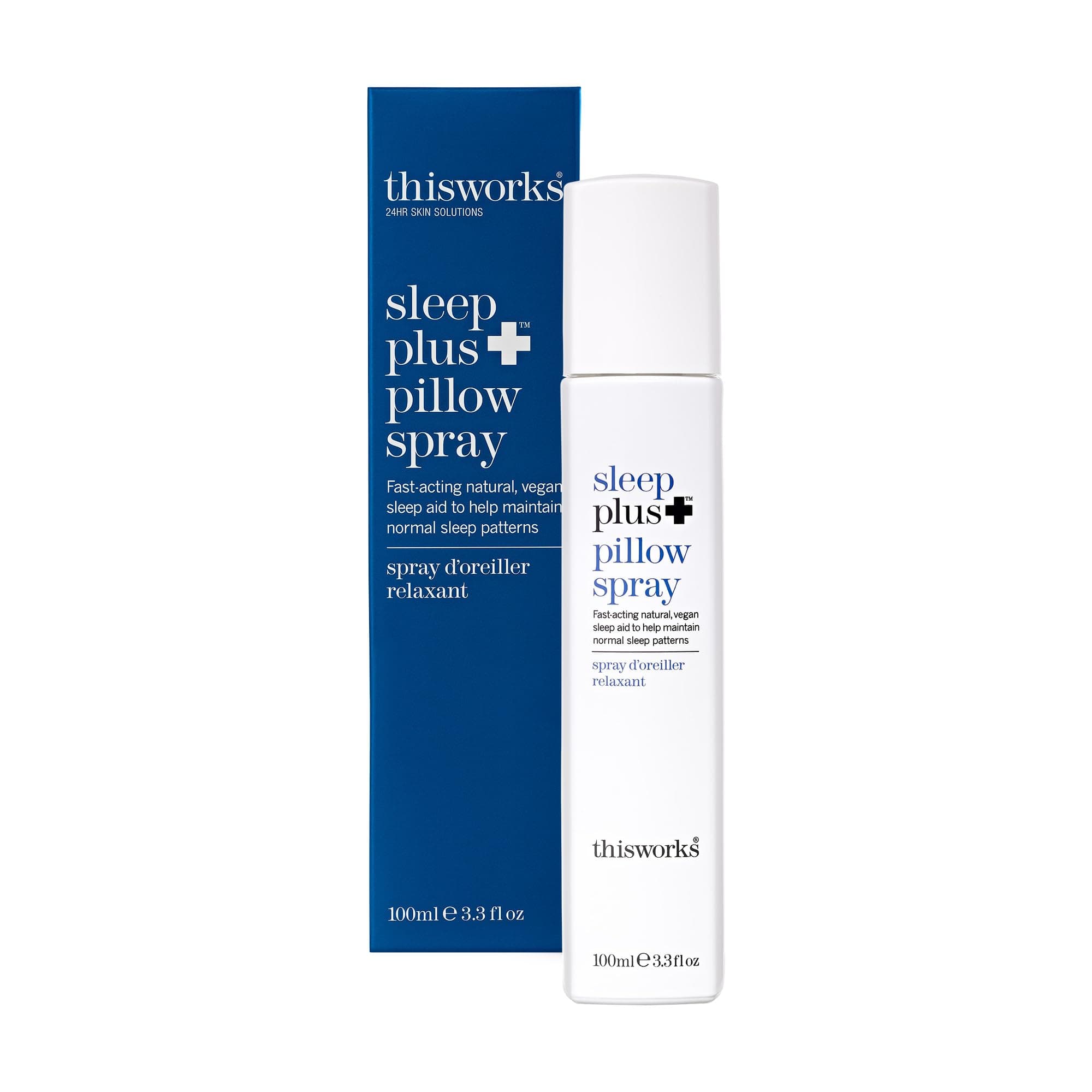THISWORKS sleep plus pillow spray Fast-Acting Natural Rest with with Essential Oils of Lavender, Vetivert and Camomile, 100ml, 3.3 fl oz