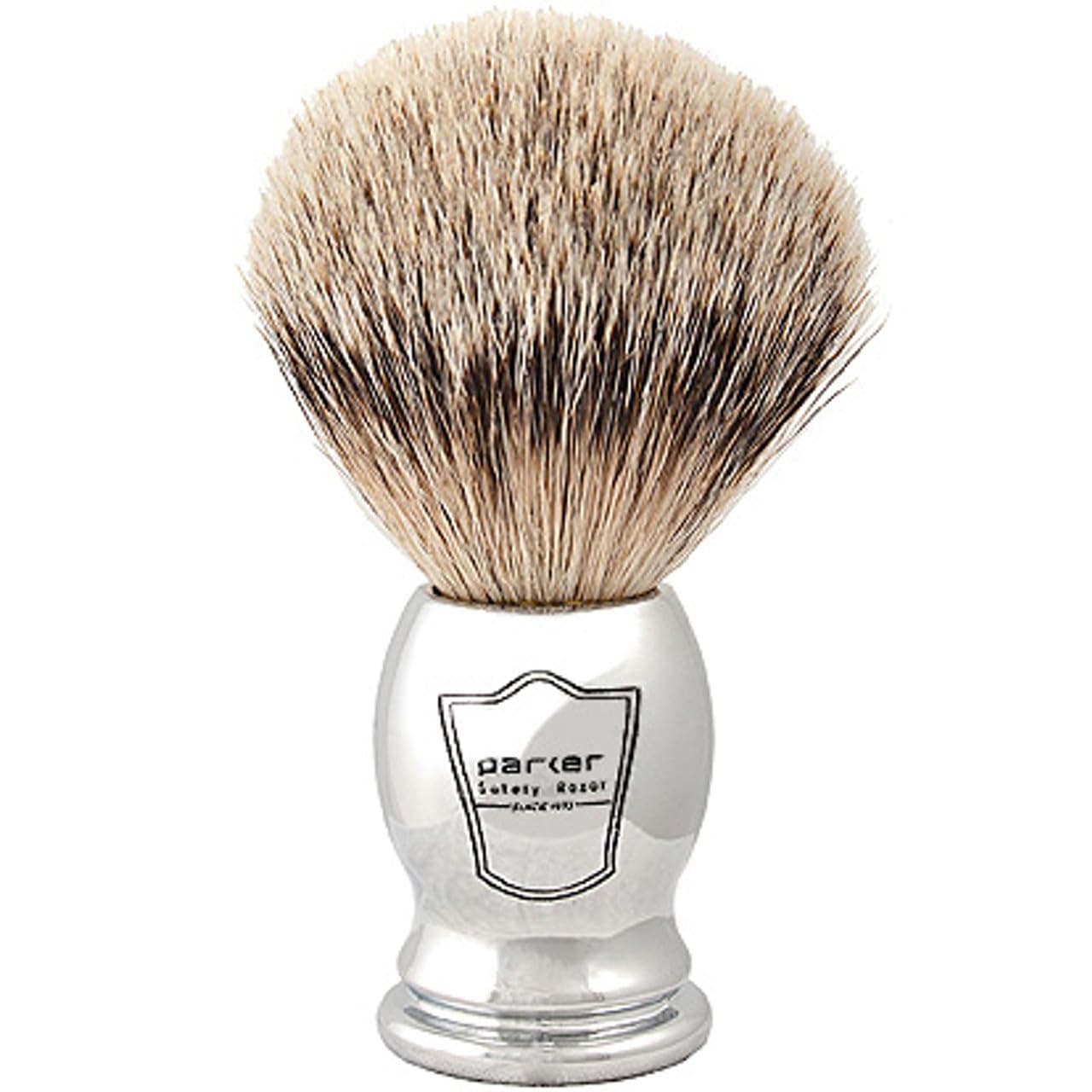 100% Silvertip Badger Bristle Shaving Brush (Chrome Handle) and Free Shaving Brush Stand