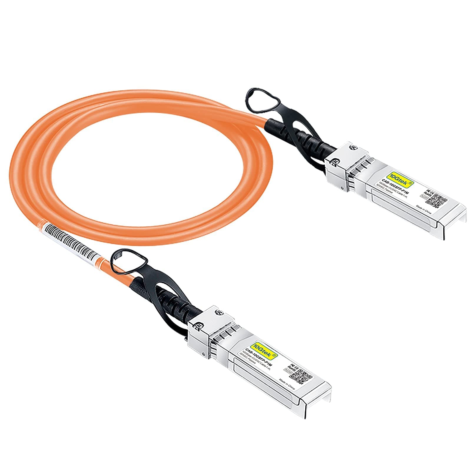 [Orange] Coloured 10G SFP+ DAC Cable - Twinax SFP Cable for Cisco SFP-H10GB-CU0.5M, Ubiquiti UniFi, D-Link, Supermicro, Netgear, Microtics, Fortinet, 0.5 m (1.6 ft)