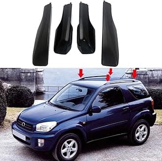 HIGH FLYING Car Accessories Black Roof Rack Rails End Cap Protection Cover Shell for Toyota RAV4 2001-2005