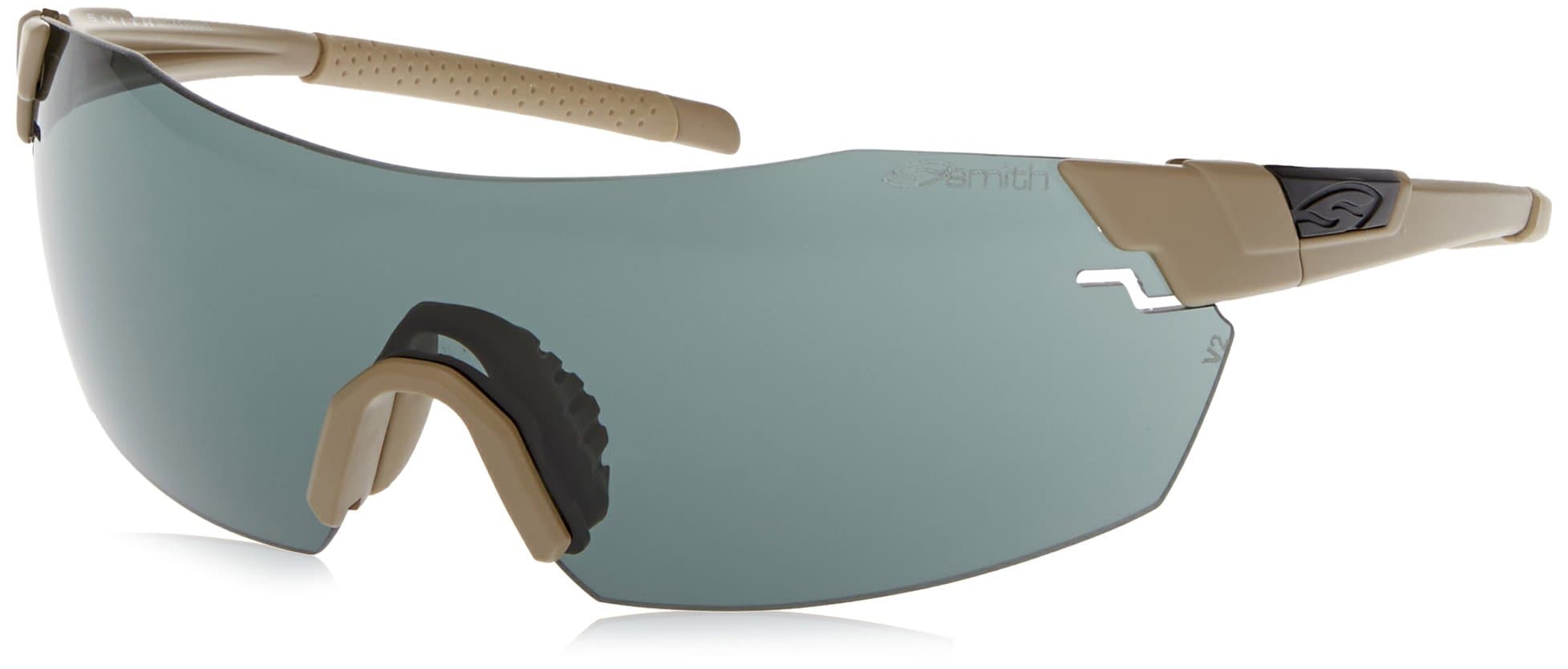 Smith Optics Elite Pivlock V2 Tactical Glasses - Tan 499 Frame with Gray/Ignitor/Clear Lenses