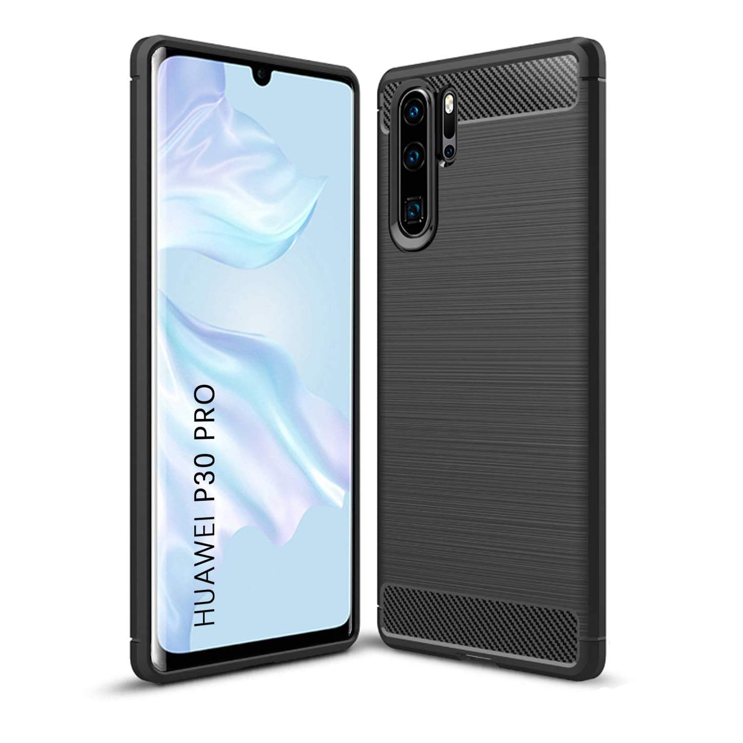 Tarkan Shock Proof Anti Slip Stylish Protective Back Case Cover for Huawei P30 Pro (Black)