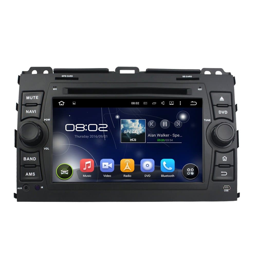 TLTek 7 inch Muti-touch Screen Car GPS Navigation System For Toyota Prado 2006-2010 Android +Backup Camera+Free EU Map