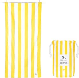 Dock & Bay Beach Towel - Quick Dry, Sand Free - Compact, Lightweight - 100% Recycled - Includes Bag - Cabana - Boracay Yellow - Extra Large (200x90cm, 78x35)