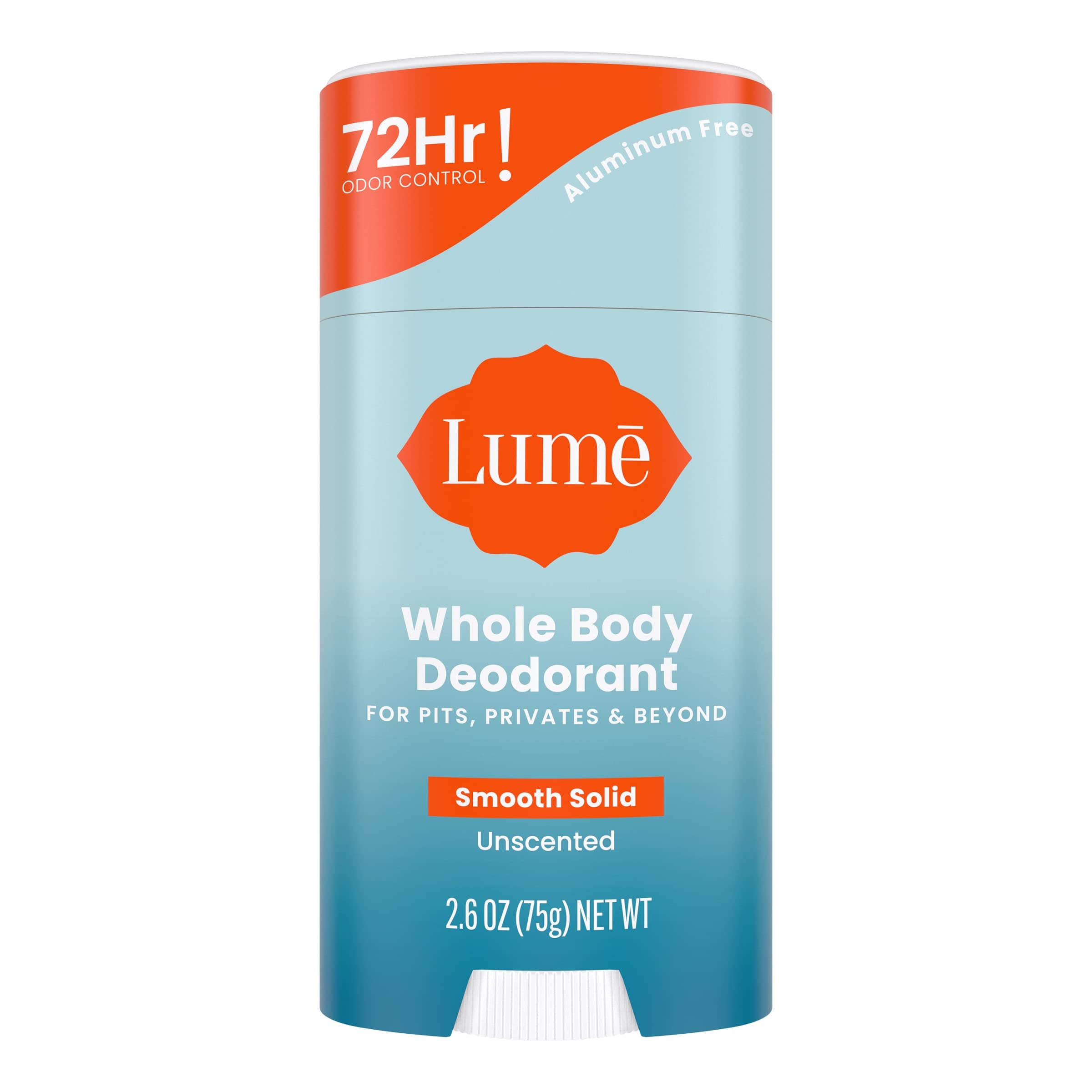 Lume Solid Deodorant Stick - Whole Body Deodorant - Aluminum-Free, Baking Soda-Free, Hypoallergenic, Safe for Sensitive Skin - 2.6 Ounce Solid Stick (Unscented)