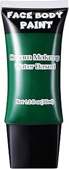 Witch Green Face Paint, Professional Face Painting Kit, Cream FX Water Based Body Paint, Full Coverage Foundation Makeup, Non Toxic SFX Makeup For Halloween Frankenstein Monster Grinch Orcs