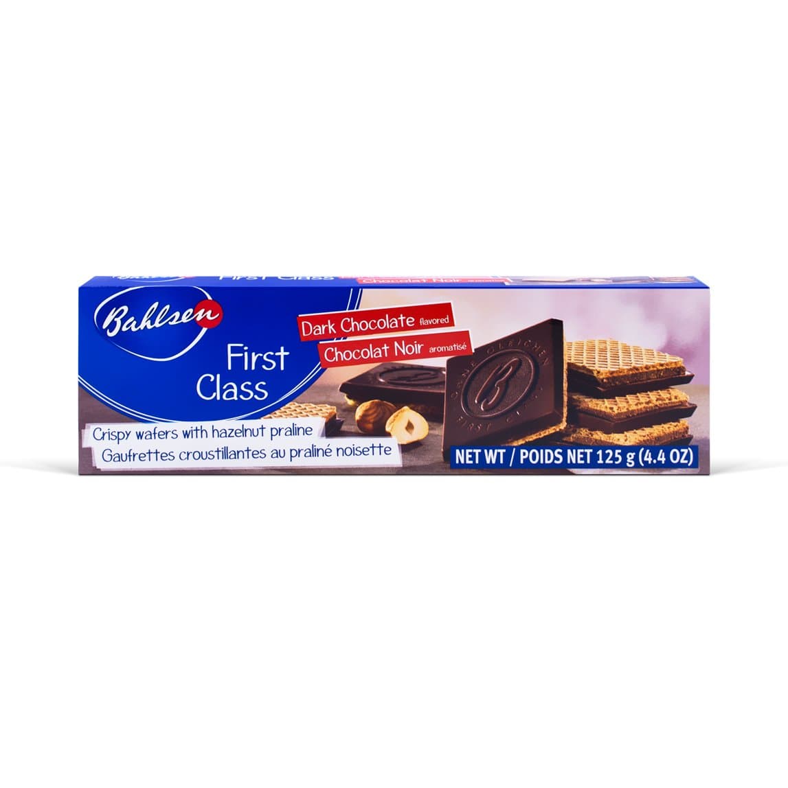 First Class Dark Cookies (1 box) - Hazelnut wafers covered in rich dark European chocolate - 4.4 oz box