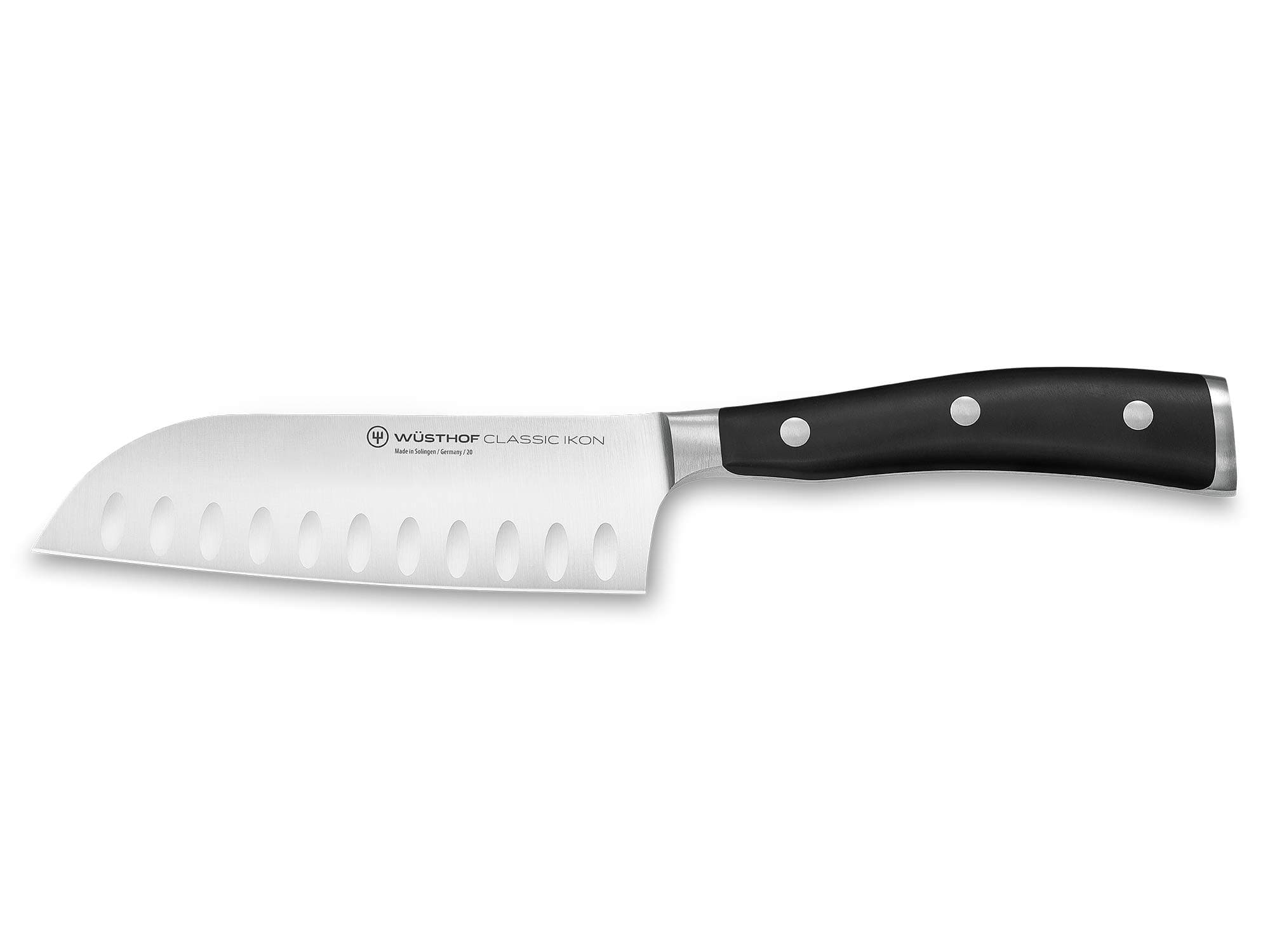 Classic IKON 5" Hollow Edge Santoku Knife, Black