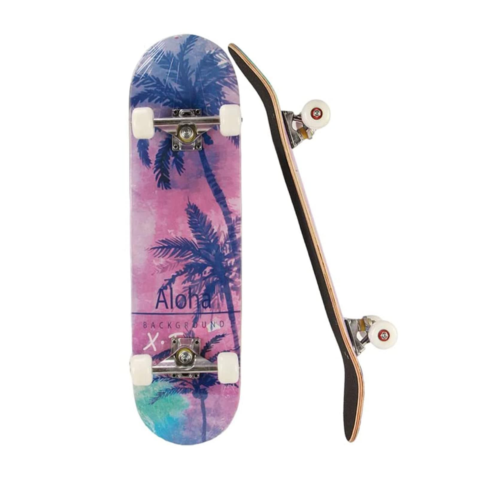 9 Layer Canadian Maple Wood Concave Skateboard Complete Skateboards, 31 inch Pro Skateboard for Boys/Girls/Kids/Youth/Adults,Skate Board for Beginners,A