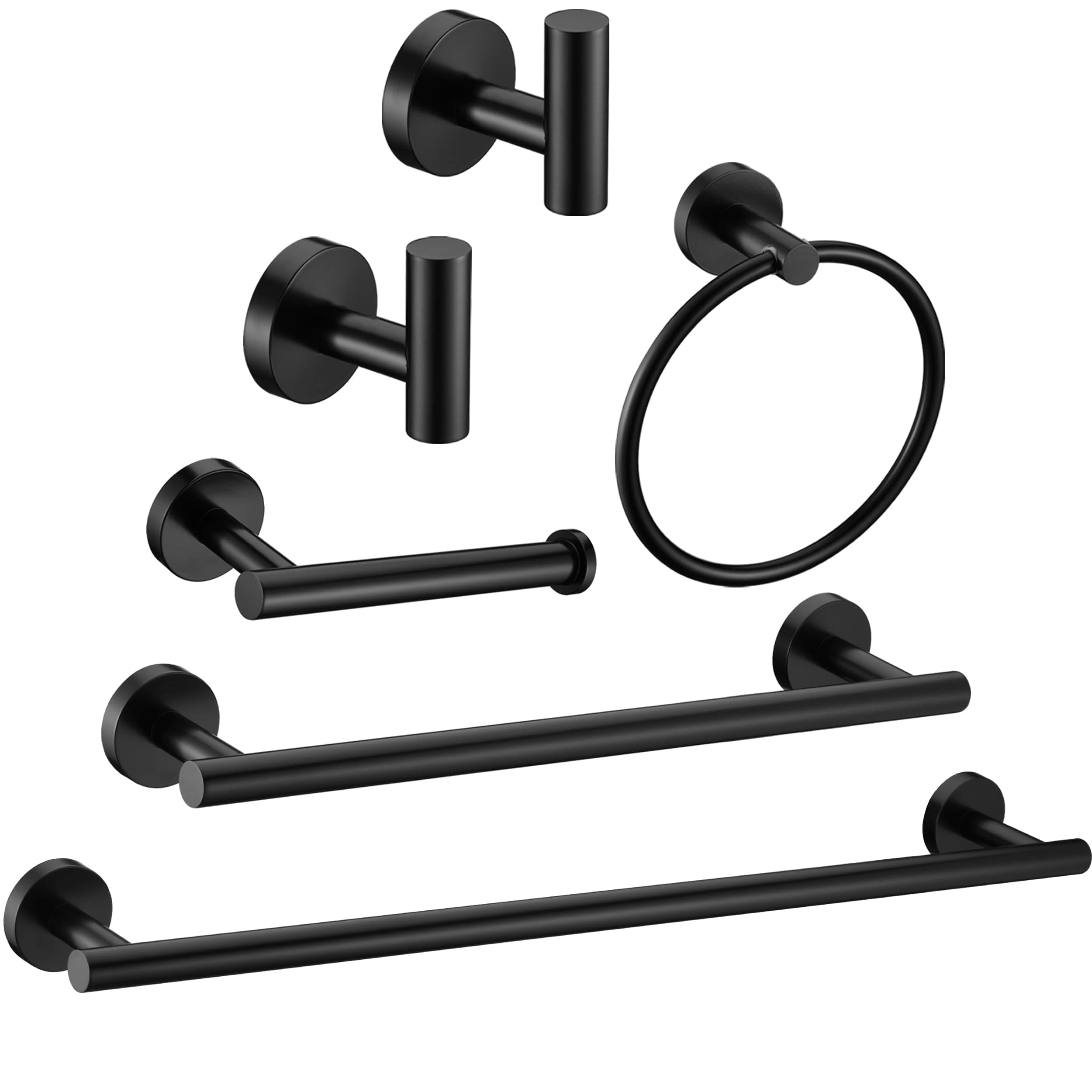 6 piece matte black bathroom set