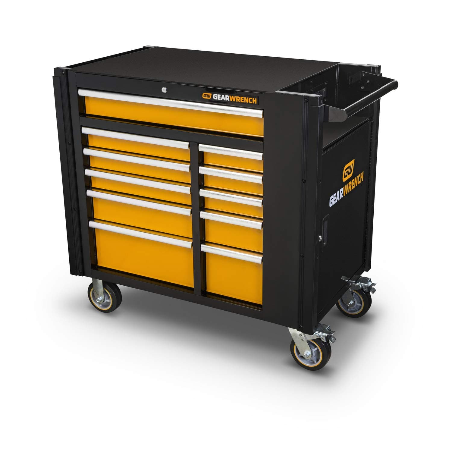 42" 11 Drawer Mobile Work Station, Black & Orange - 83169