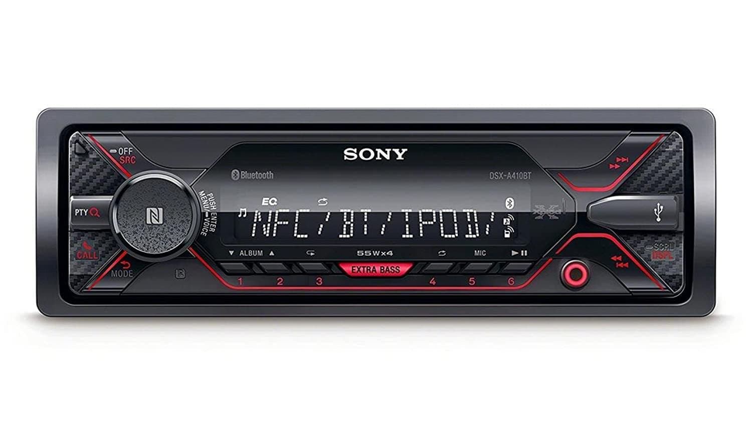 DSX-A410BT FM/AM Digital Media Player (Black), Bluetooth