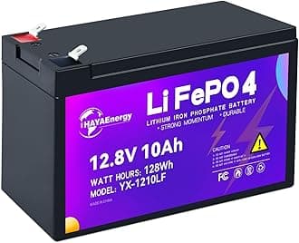 12V 10Ah Lithium Battery, Rechargeable LiFePO4 Battery with Built-in 10A BMS Board, 5000+ Deep Cycles, Higher Energy Density, for RVs, Van, Camping, Marine, Trolling Motor