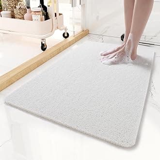 Non-Slip Bathtub Mat, 17x 30 Inch, Shower Mats for Bath Tub, PVC Loofah Bathroom Mats for Wet Areas, Quick DryingOEKO-TEX STANDARD 100