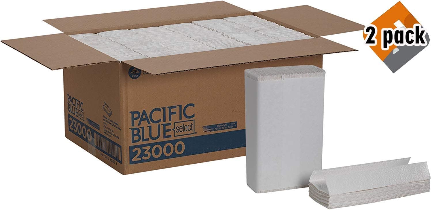 Pacific Blue Select Premium 2-Ply C-Fold Paper Towels by GP PRO (Georgia-Pacific), White, 23000, 120 Towels Per Pack, 2 (12 Packs Per Case)