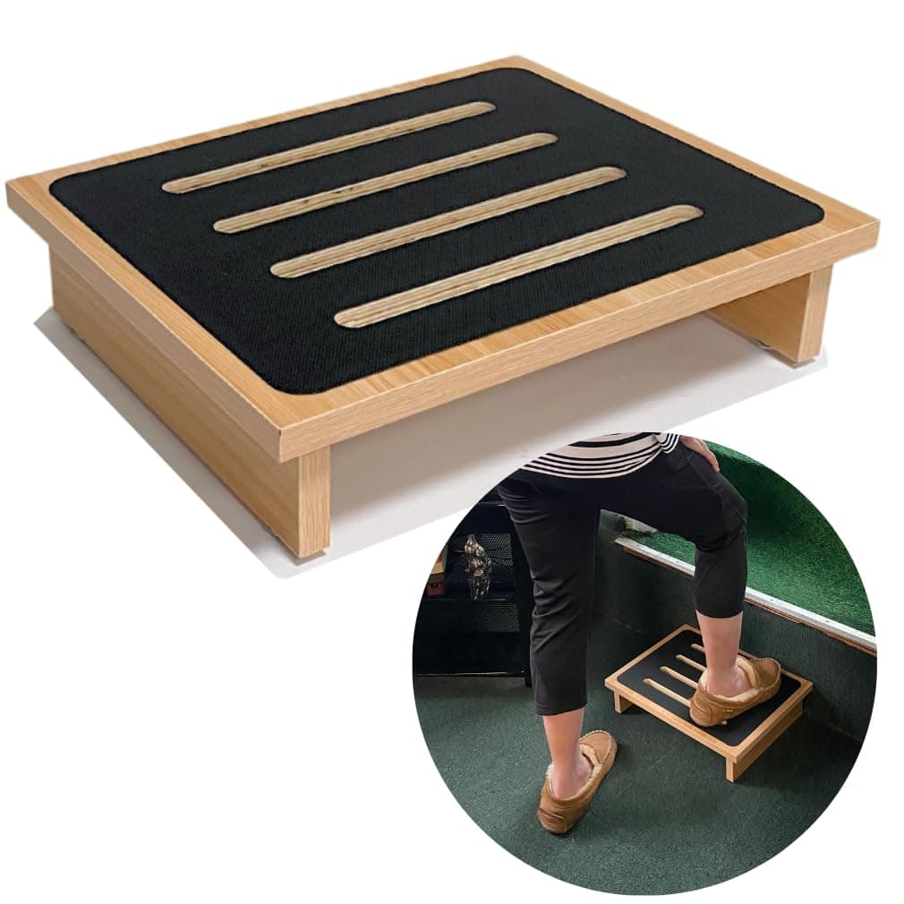 Evelots Mobility Half Step Stool for Adults & Seniors Nonslip Top to use Indoor or Outdoor Sturdy Wood Height Assist Portable Platform for Car, Door, Stair, Bedside, Bathroom