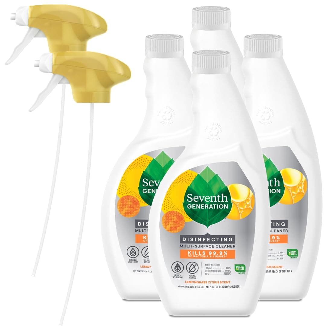 Lemongrass Citrus Disinfecting Multi-Surface Cleaner - 26 Oz, Pack of 4