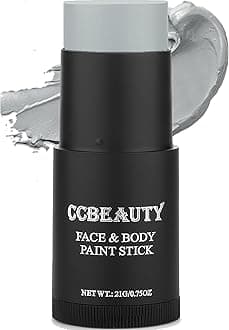 CCbeauty Light Grey Face Paint Stick, Face Painting Kit, Full Coverage SFX Makeup Foundation, Professional Body Paint for Halloween Costume Cosplay Party, For Corpse Bride, Zoombie, Marceline Makeup