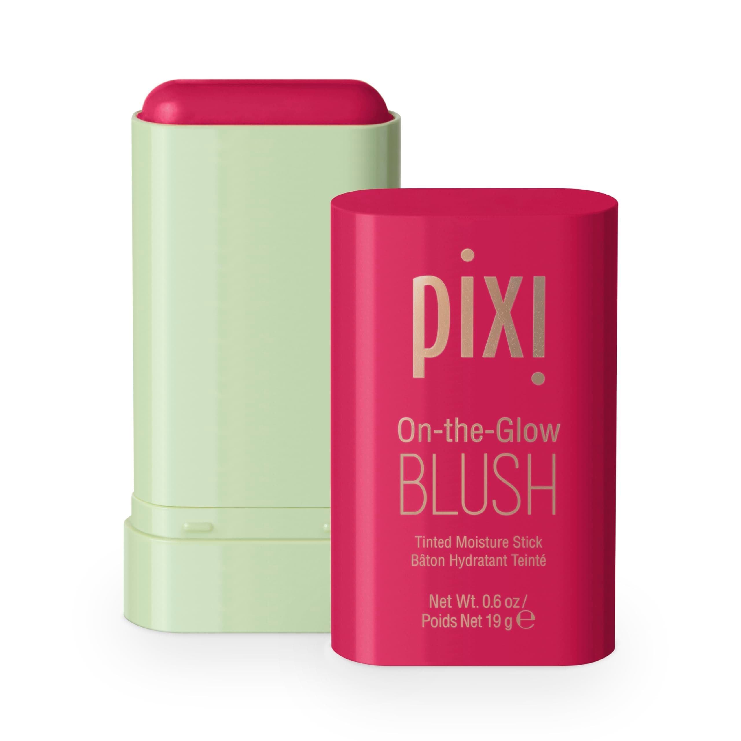 Pixi On-the-Glow Blush Stick in Ruby, Hydrating Tinted Moisture Stick for Cheeks and Lips with Ginseng, Aloe Vera and Fruit Extracts, Twist-Up Design, Paraben-Free, 19g / 0.6 oz