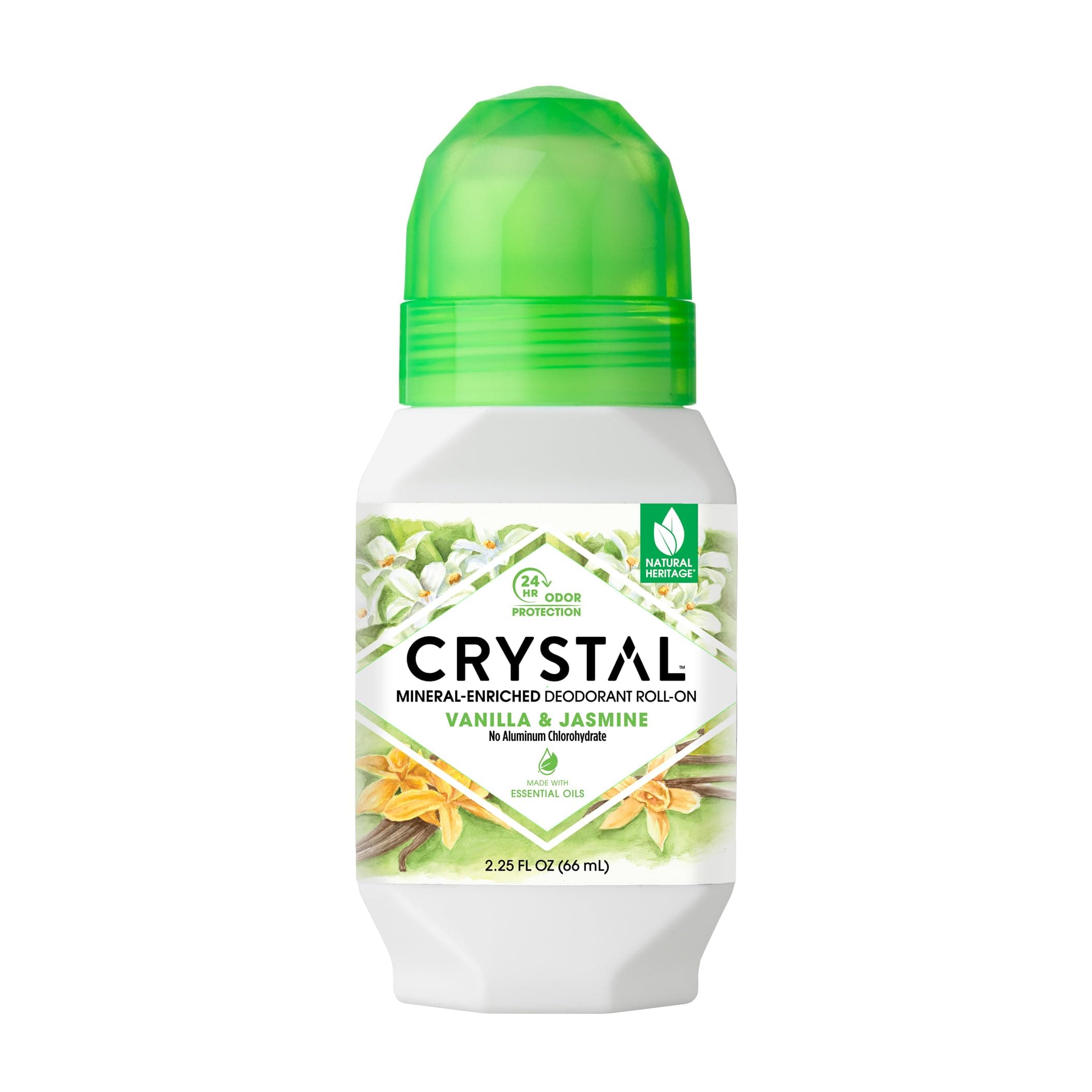 Crystal Mineral Deodorant Roll-On, Vanilla Jasmine, 2.25 fl oz