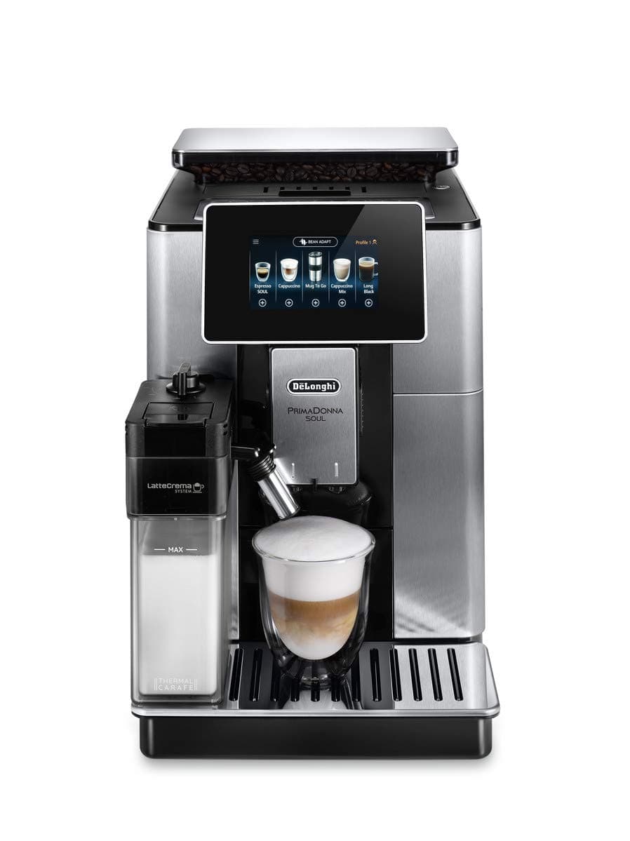 Coffee Machine PRIMADONNA SOUL Fully Automatic Bean to Cup Coffee Machine, 20+ Functions, Ideal for Espresso, Americano, Cappuccino, Latte, Macchiato & Many More Coffee Recipes ECAM610.75.MB