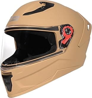 StuddsRaider Super ISI Certified Full Face Helmet for Men and Women with Spoiler and Clear Visor (DESERT STORM - M)