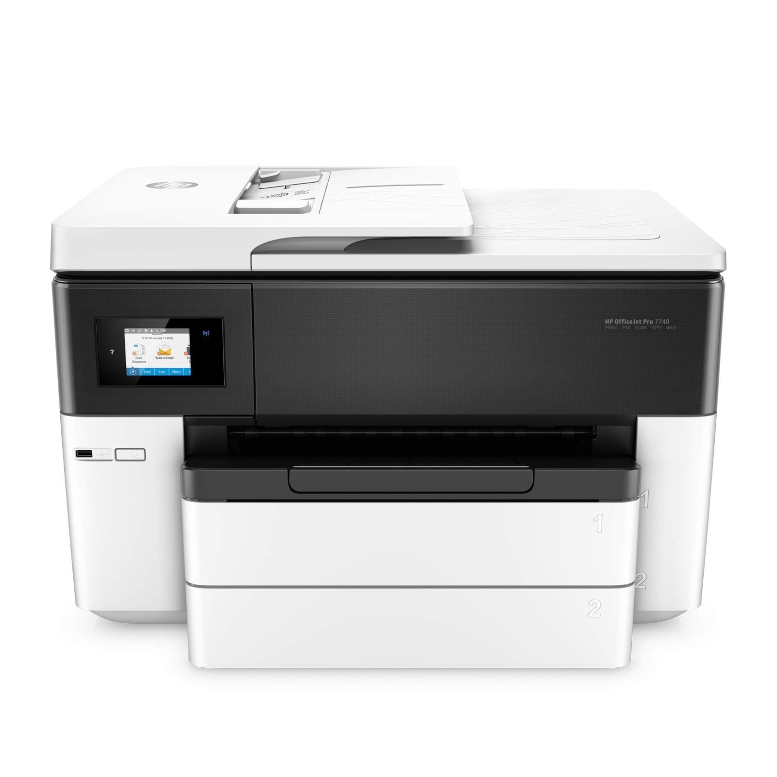 HP OfficeJet Pro 7740 Format All-in-One Colour Inkjet Printer 1200x1200 dpi, 22ppm Speed White - G5J38A#A80-BD