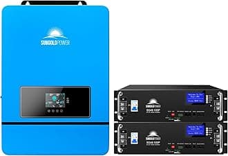 SUNGOLDPOWER 8KW 48V Kit:8000W DC 48V Pure Sine Wave Solar Inverter UL1741 with 2PCS 100A 48Vdc LiFePO4 Batteries 48V100P UL9540A (8KW Inverter+10.24KWH Batteries)