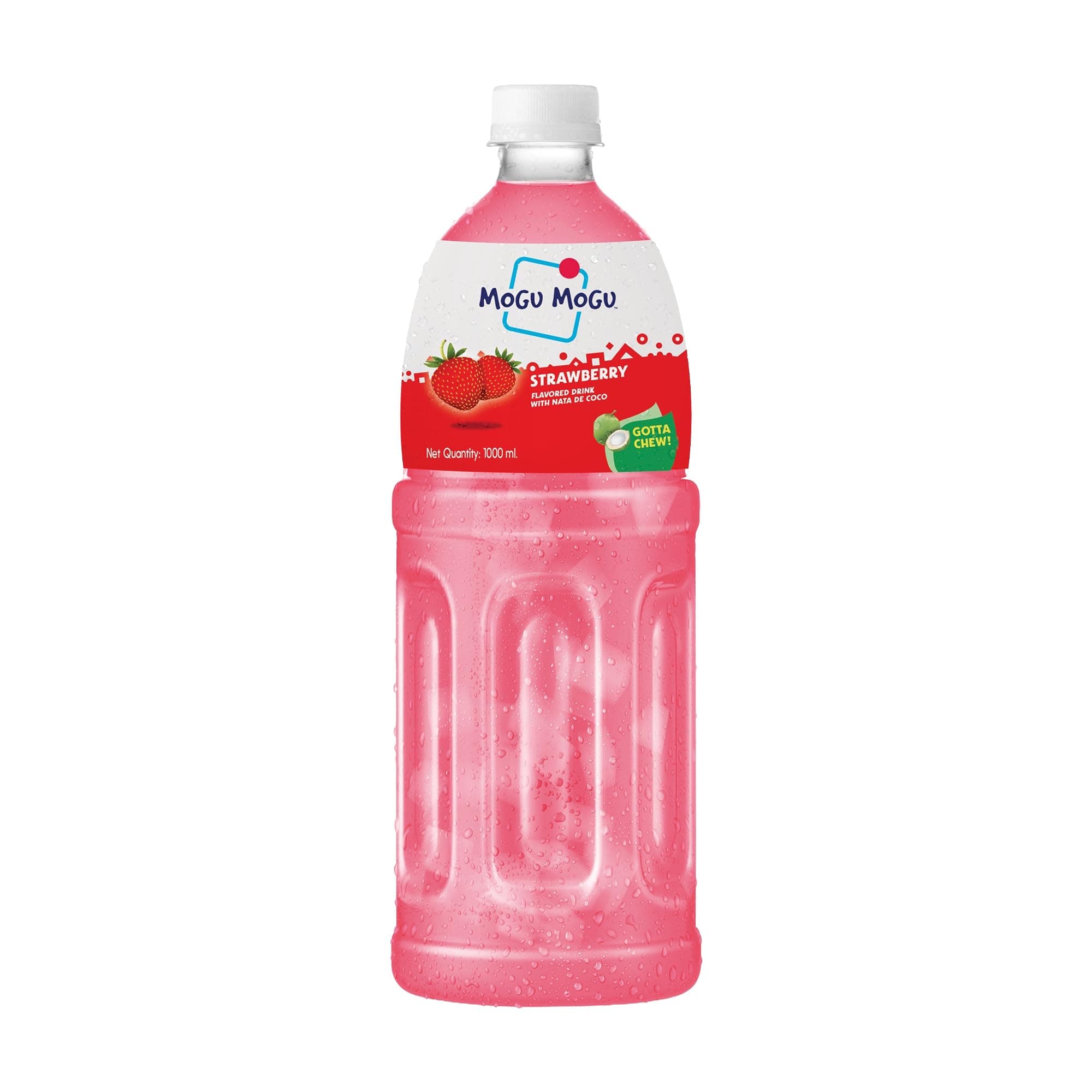 Strawberry Juice with 25% Nata De Coco, 1000ml (12 Pack)