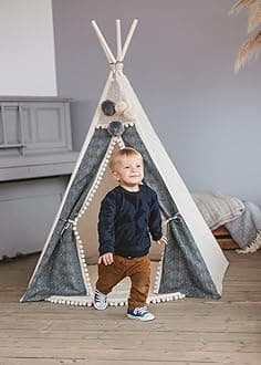 RongFa Teepee Tent for Kids-Portable Children Play Tent Indoor Outdoor (Door Fight Wave)