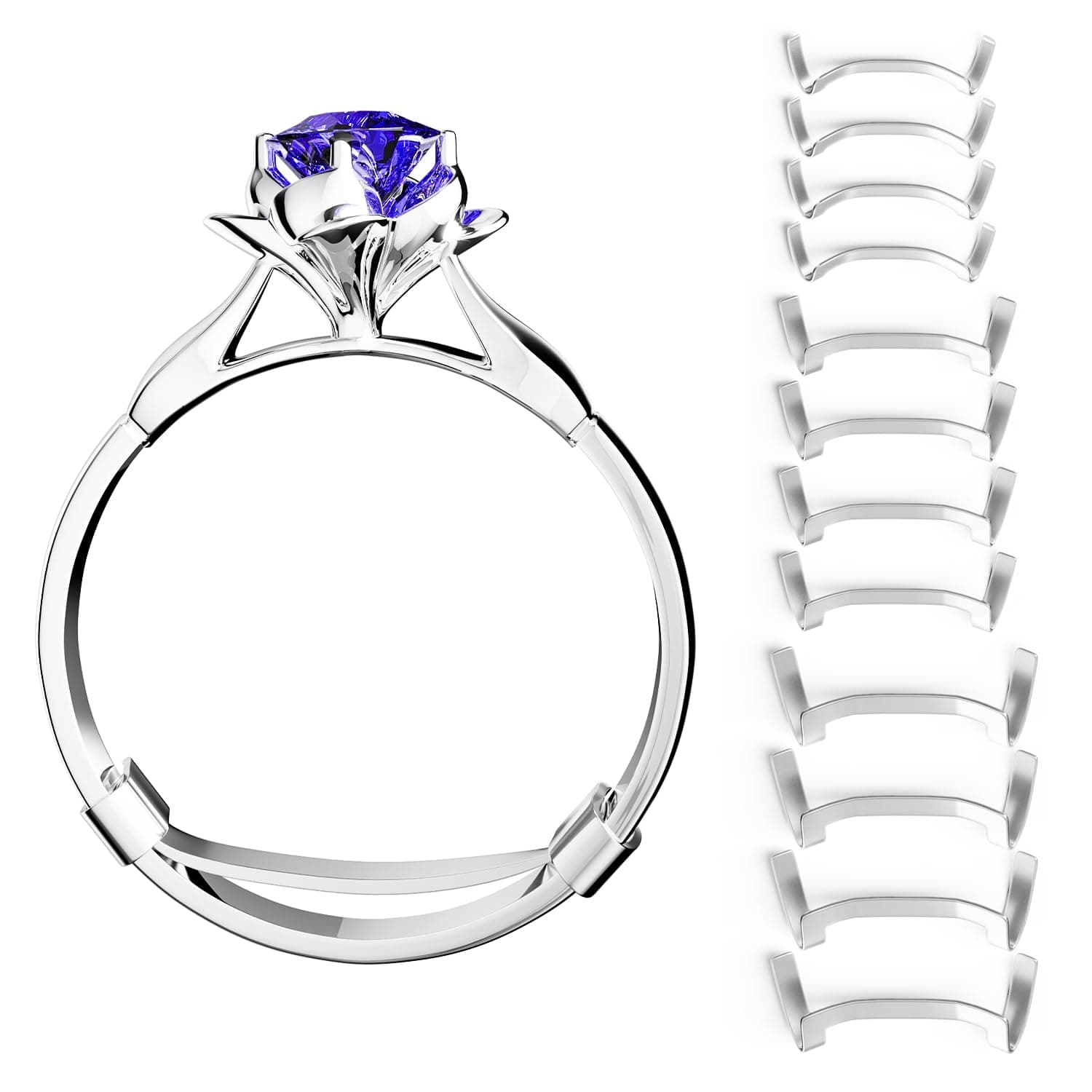 ELETIUO Filled Metal Ring Guard Set for Loose Rings, 12 Pack 3 Sizes for Different Band Widths, Invisible Ring Adjuster Tightener Spacer Fitter, Golden+Silver Color